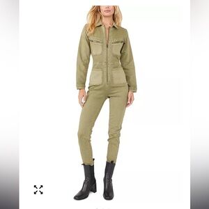 Free People Green Lennox Utility Jumpsuit